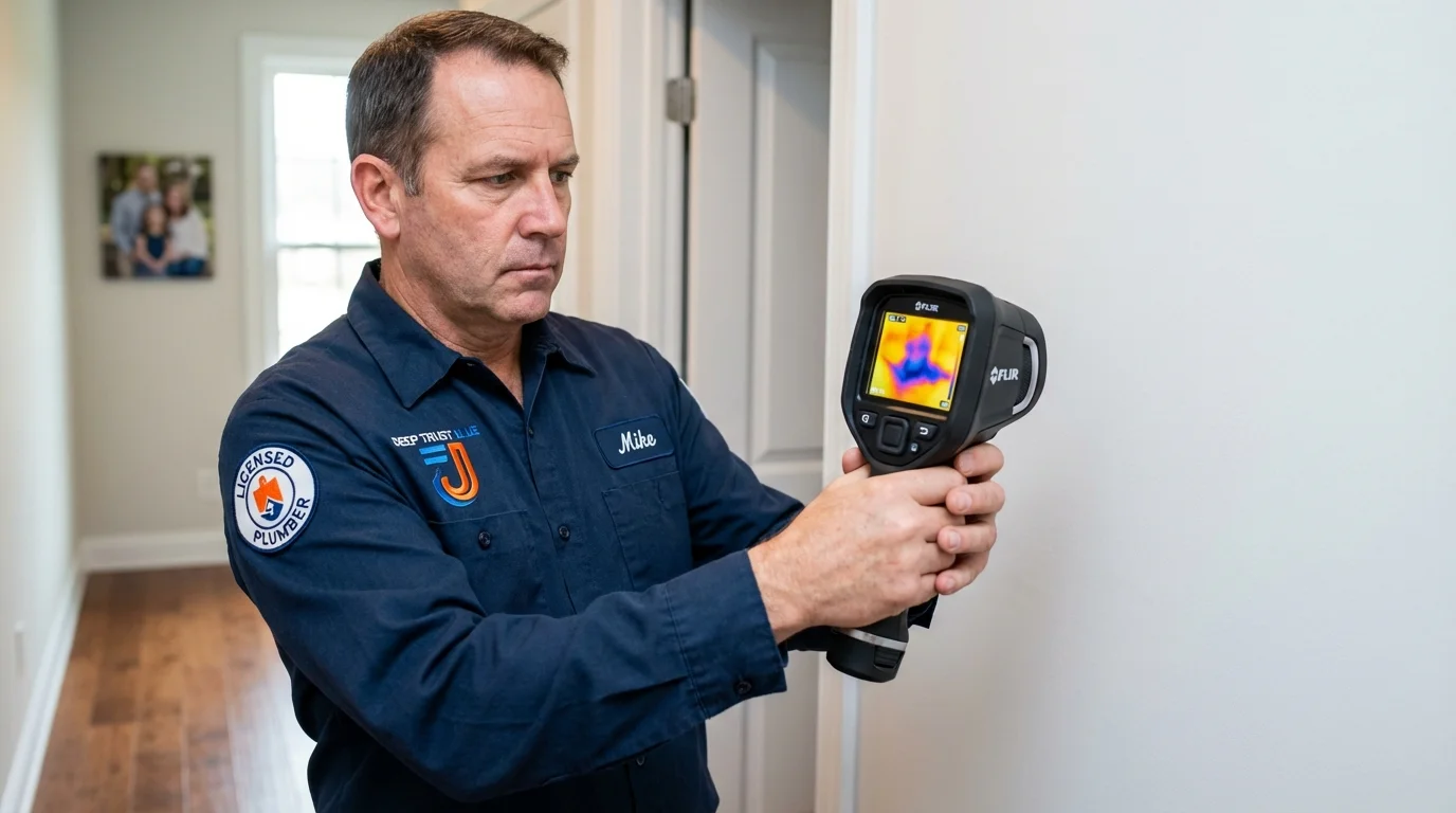 Thermal imaging leak detection by Johns Plumbing LLC in Ashaway